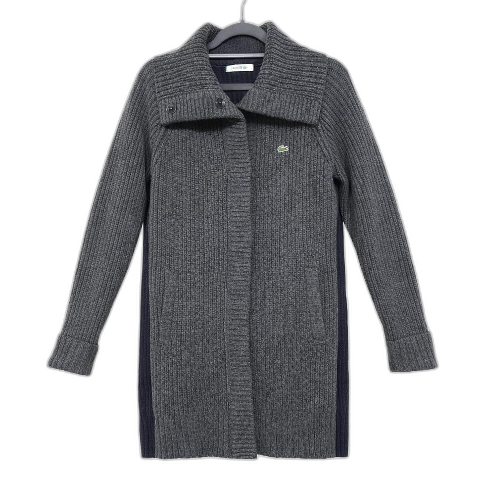 라코스테 울 니트 롱 가디건 코트