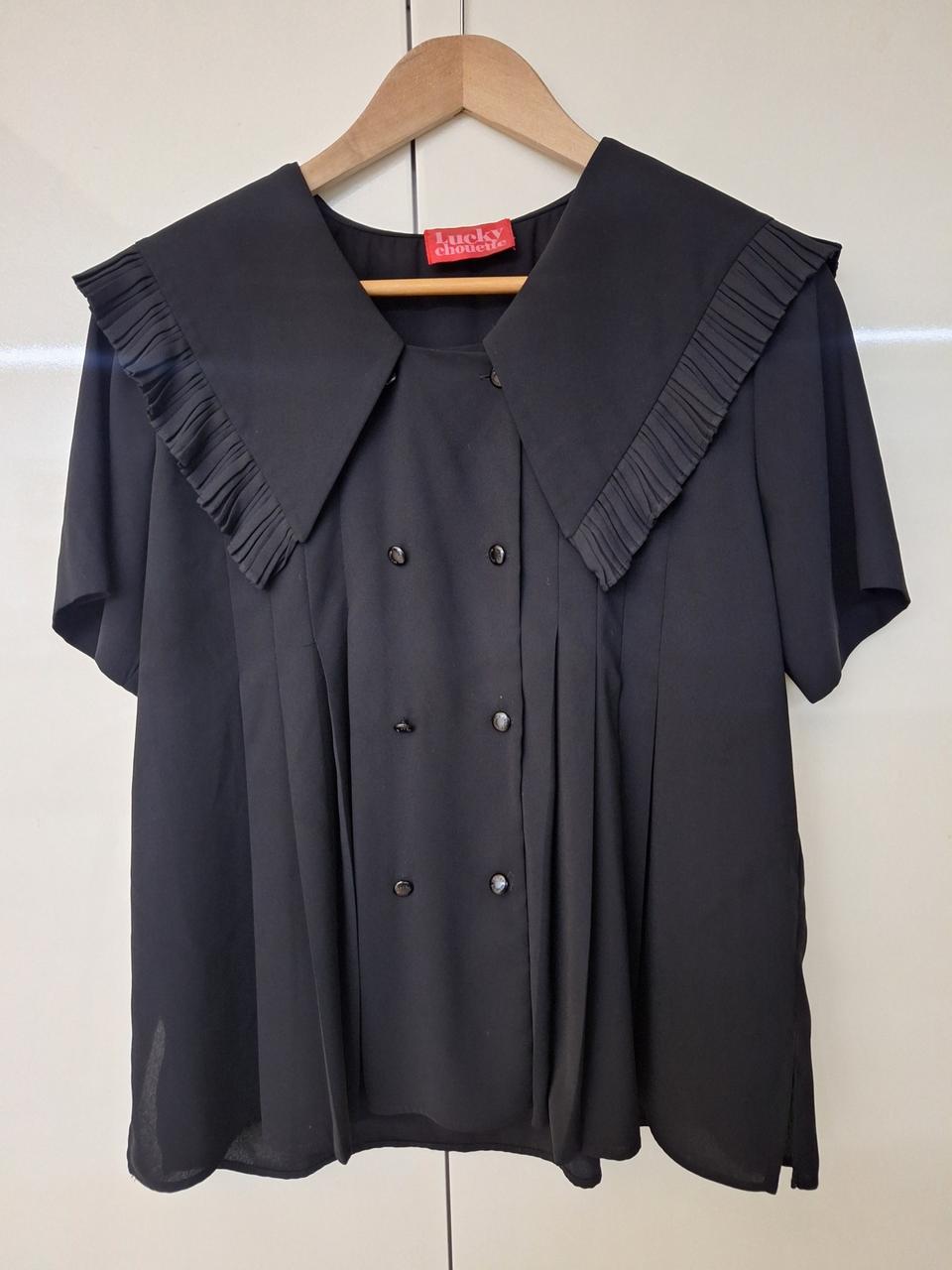 럭키슈에뜨 블라우스 38  66사이즈 세일러 카라 빅카라