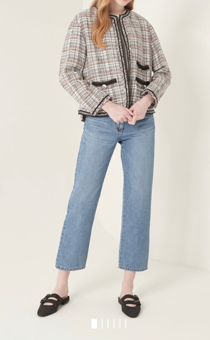 sjsj 한섬 에스제이에스제이 트위드 오픈 재킷