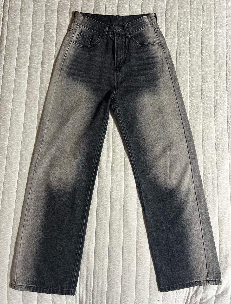 여성 워싱 세미 와이드 팬츠 S