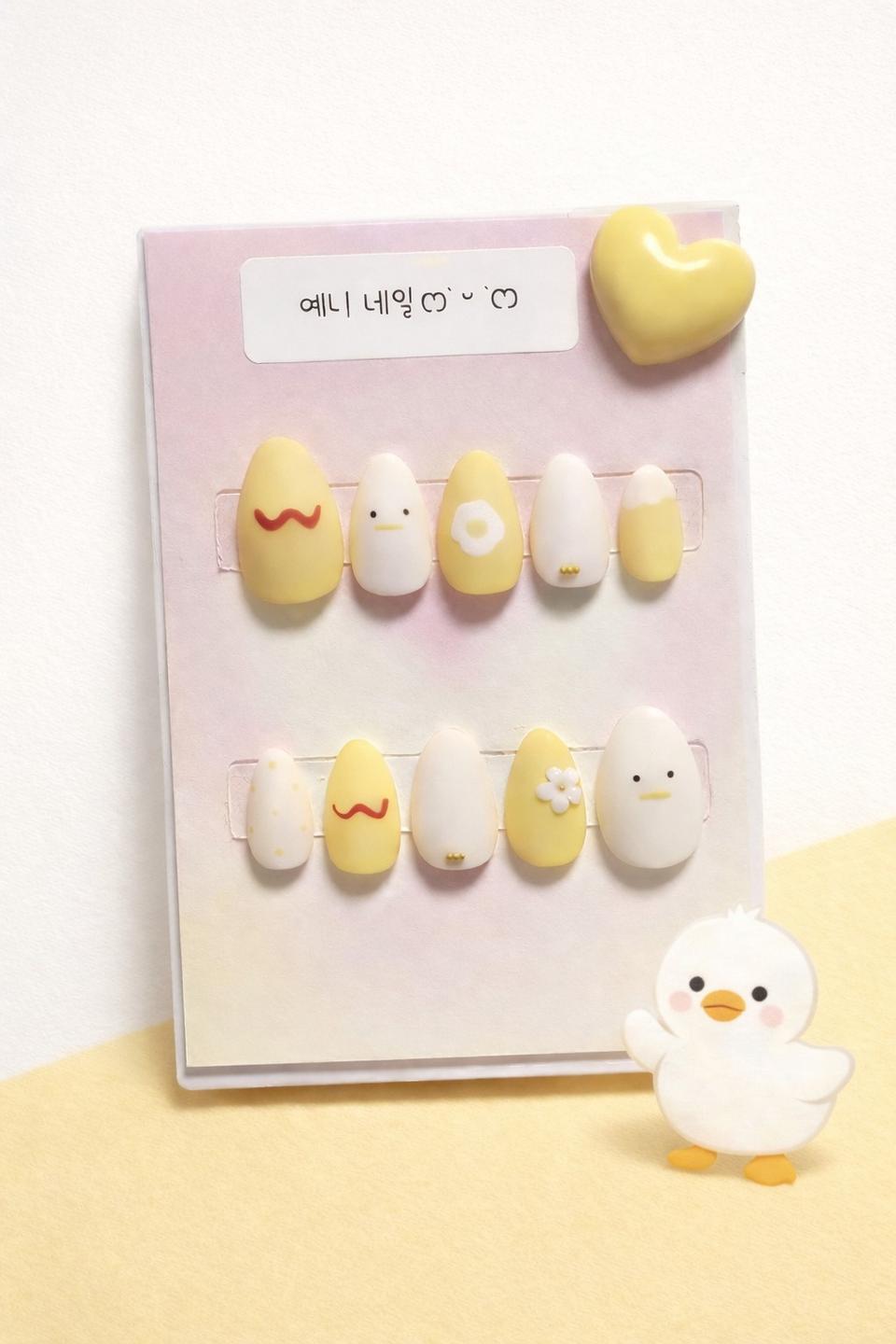 [수제네일팁] 쪼꼬미 오리 네일팁