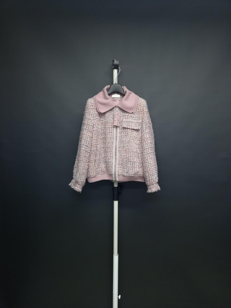발렌시아 춘추동 트위드 얇은 패딩 점퍼 55