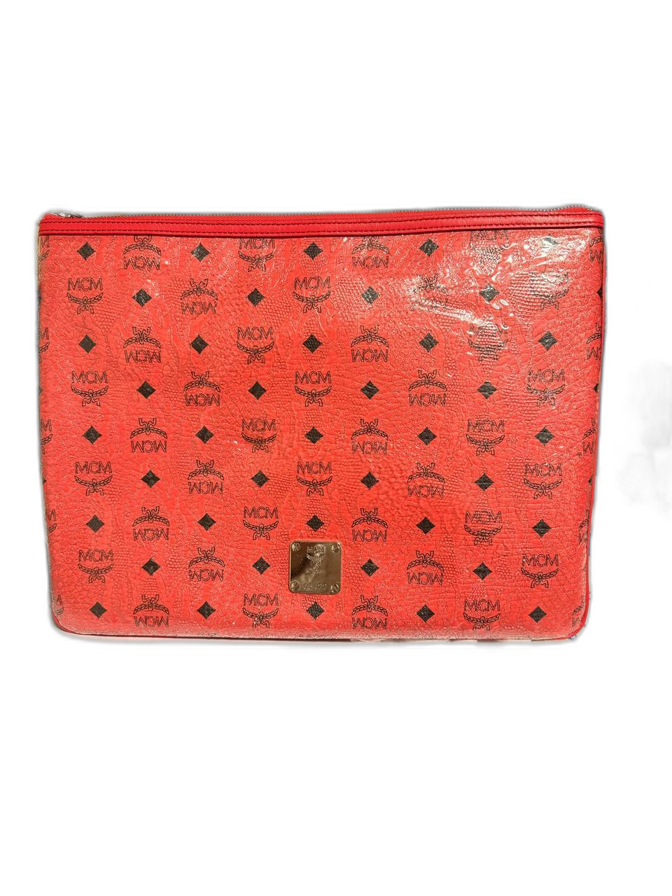 MCM 핫핑크 클러치백