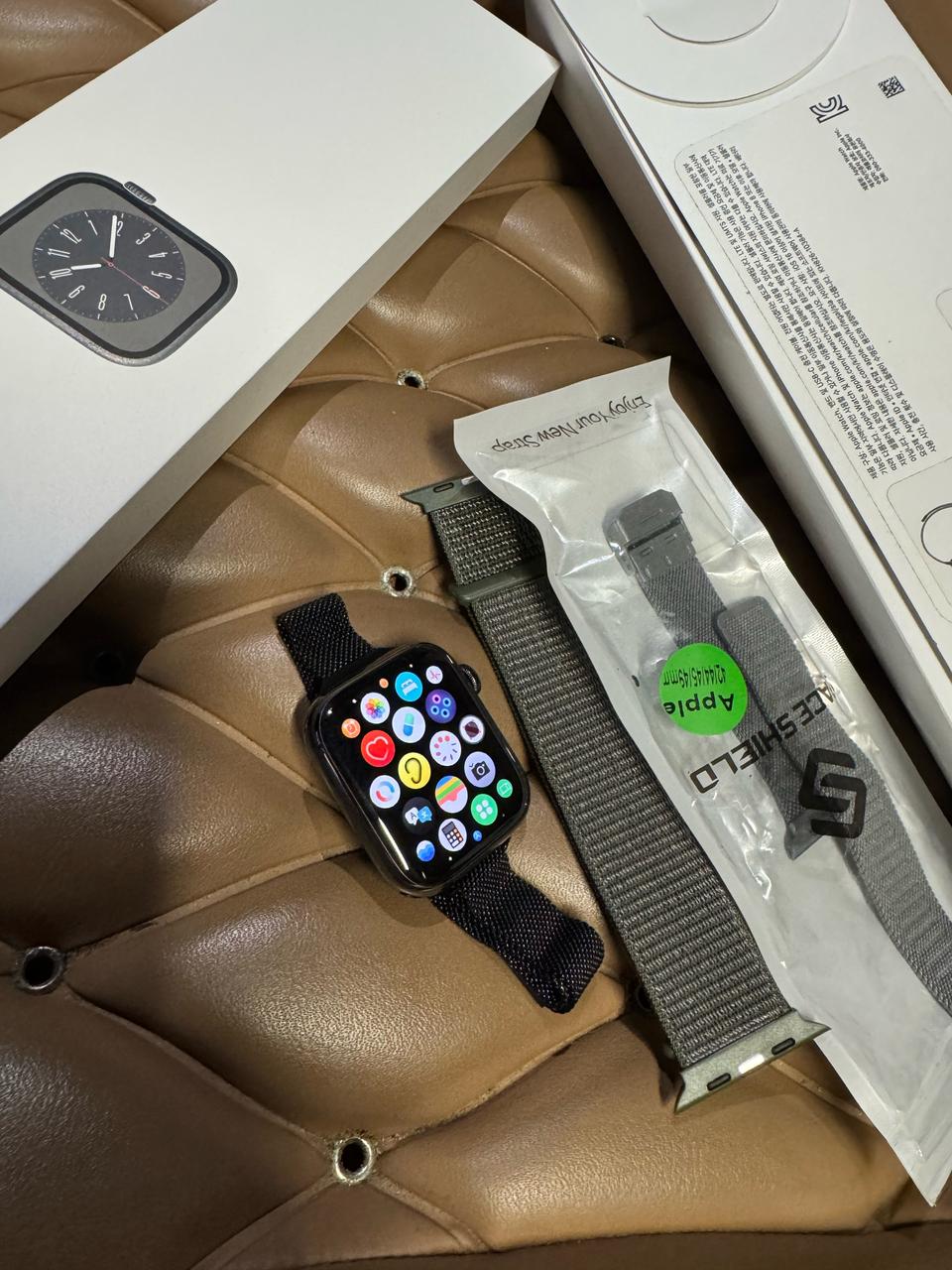 애플워치8 45mm 그레파이트 스테인리스+애플케어플러스