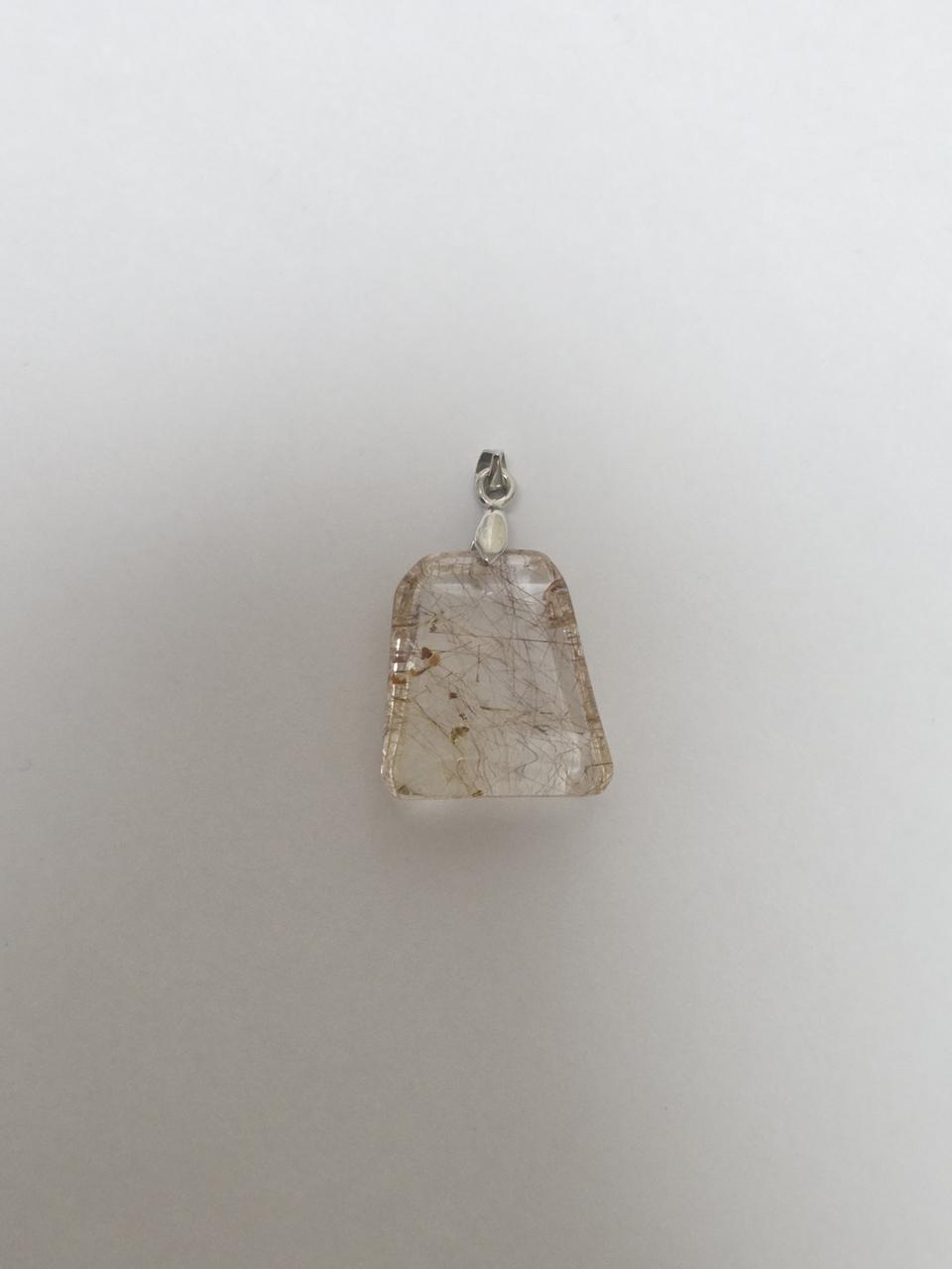 새거 . 원석 루틸 수정 + 925실버 은펜던트