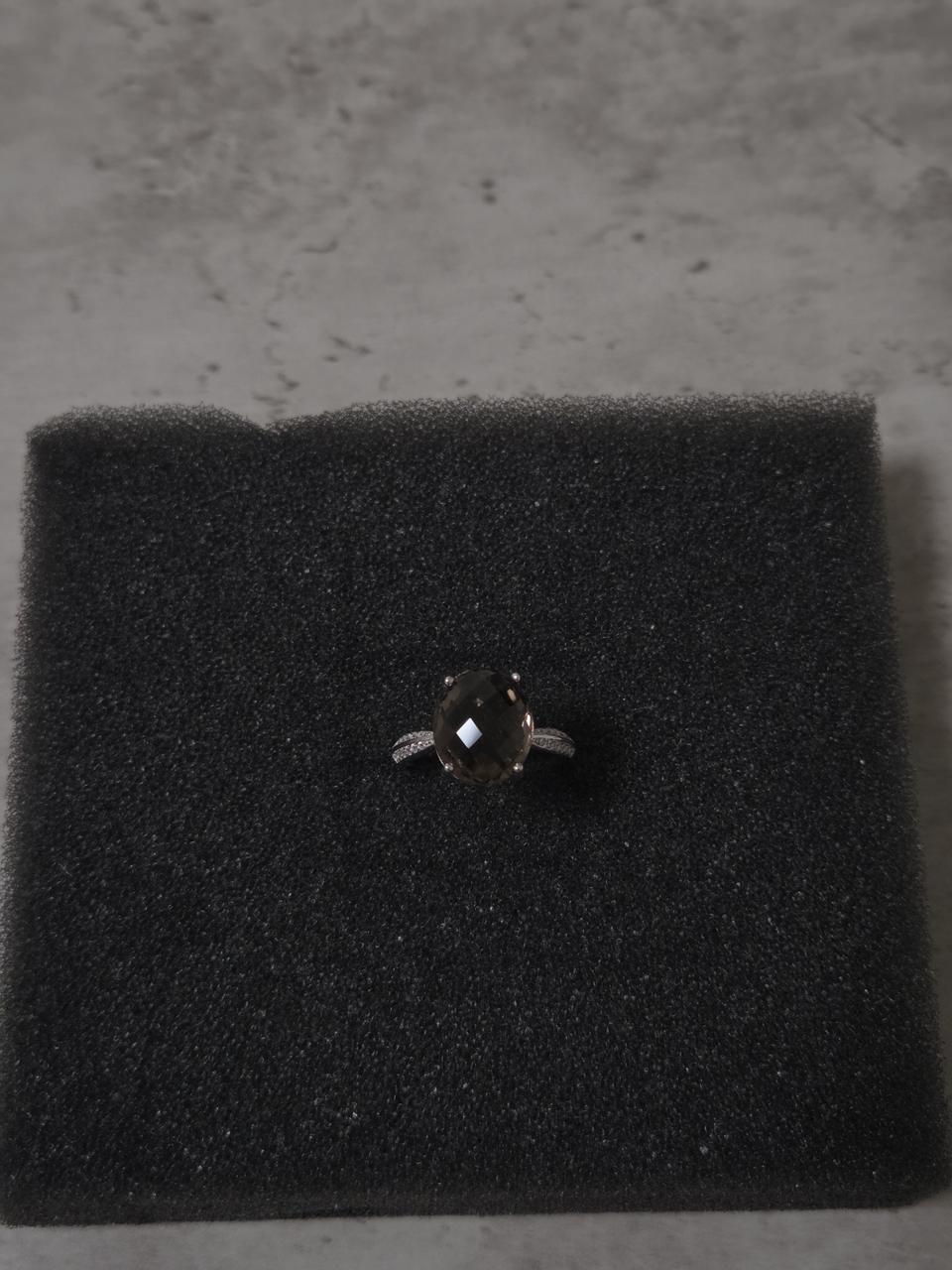 새거 . 원석 스모키 쿼츠 + 925실버 은반지