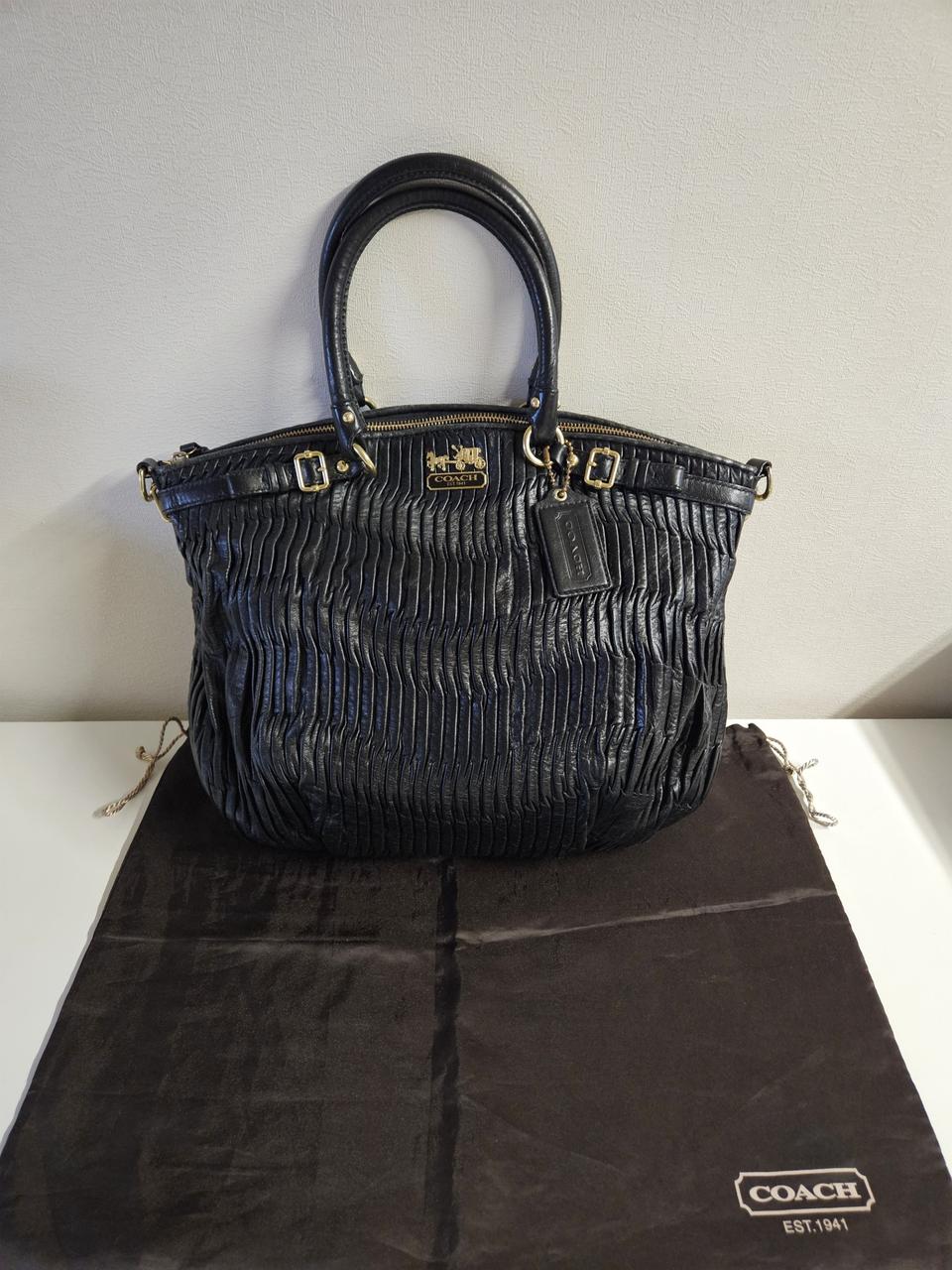 코치 천연가죽 사첼백