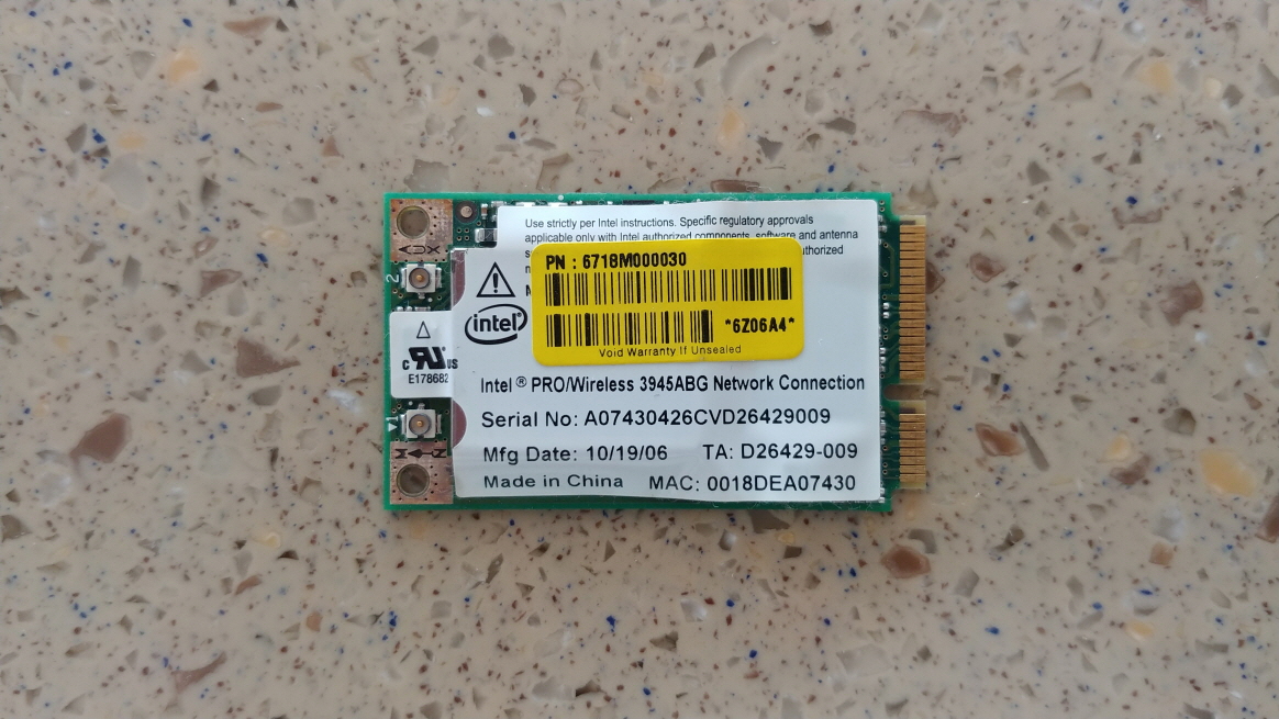 인텔 미니 PCI 익스프레스 WM3945ABG 무선 랜카드 팝니다.