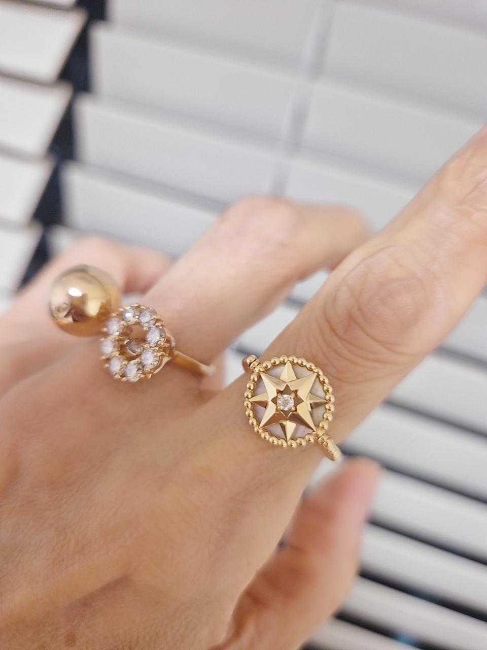 18k 트렌디 다이아 자개 반지