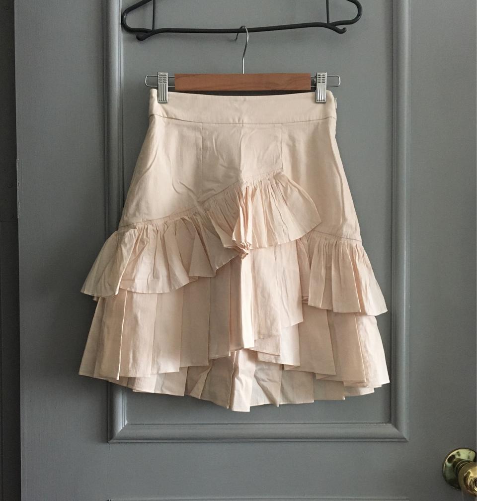 럭키슈에뜨 프릴 언발 스커트 36사이즈