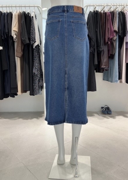 24ss 쥬크 뒷트임 H라인 데님 스커트 55사이즈