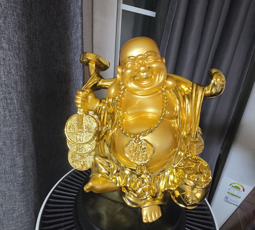 황금 포대화상 복 조각상 장식품