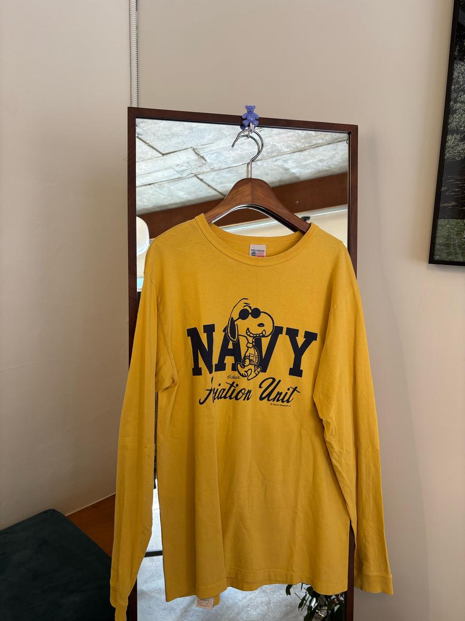 버즈릭슨 스누피 네이비 옐로우 긴팔 티셔츠