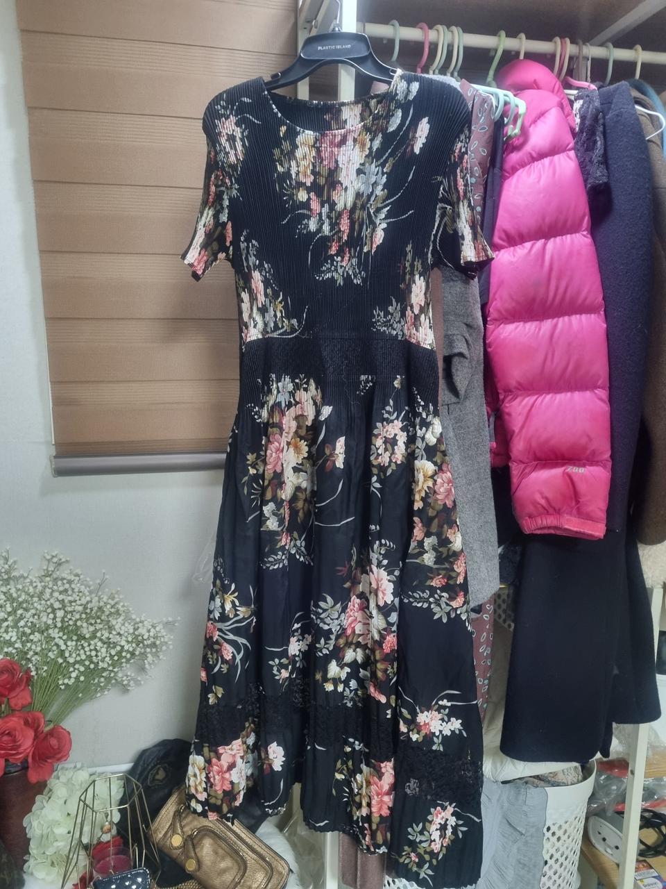 (보세)고급 레이스 반팔 여름 원피스