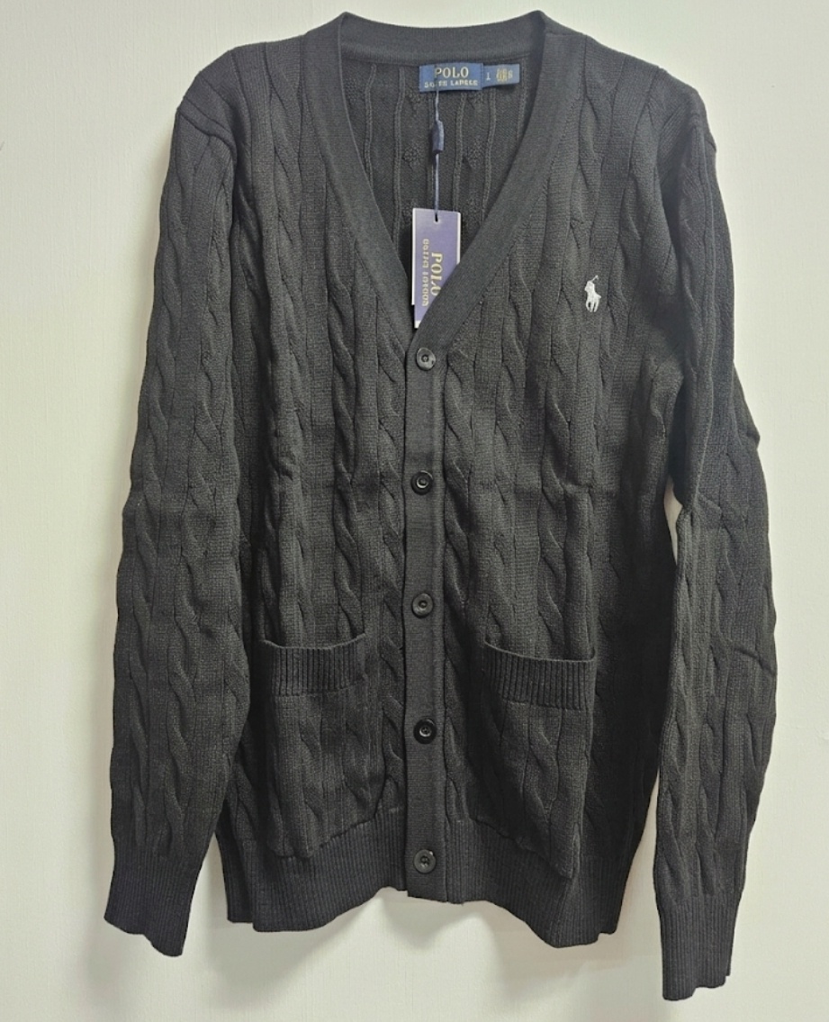 폴로 가디건 남성용 블랙 라지 새상품