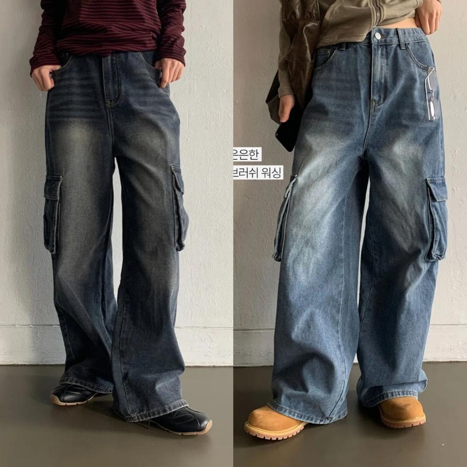 194 워싱 카고 데님 팬츠