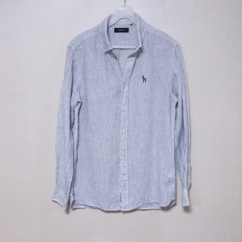 헤지스 남성95 린넨 스트라이프 셔츠