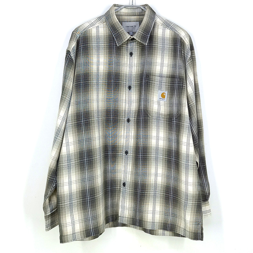 칼하트 남성 춘추 오버핏 체크셔츠 베이지 (HU43319)