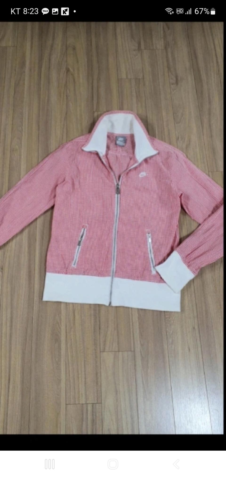 나이키 여성 깅엄체크 집업