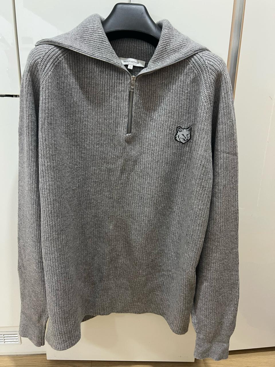 24fw 메종키츠네 캐시미어 반집업니트 L (새상품급)