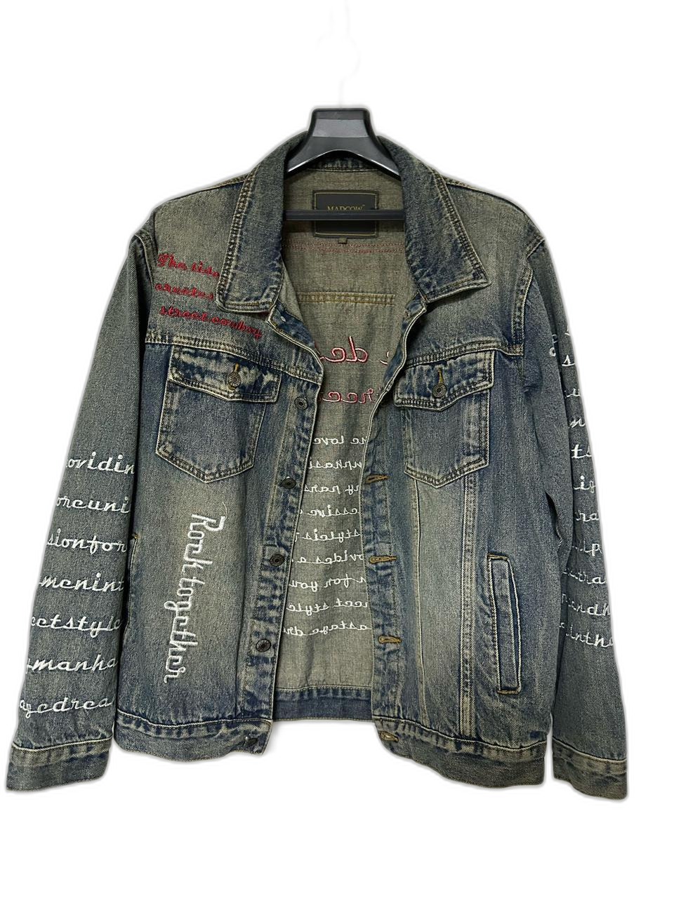 MADCOW 프린팅 데님 자켓 2XL