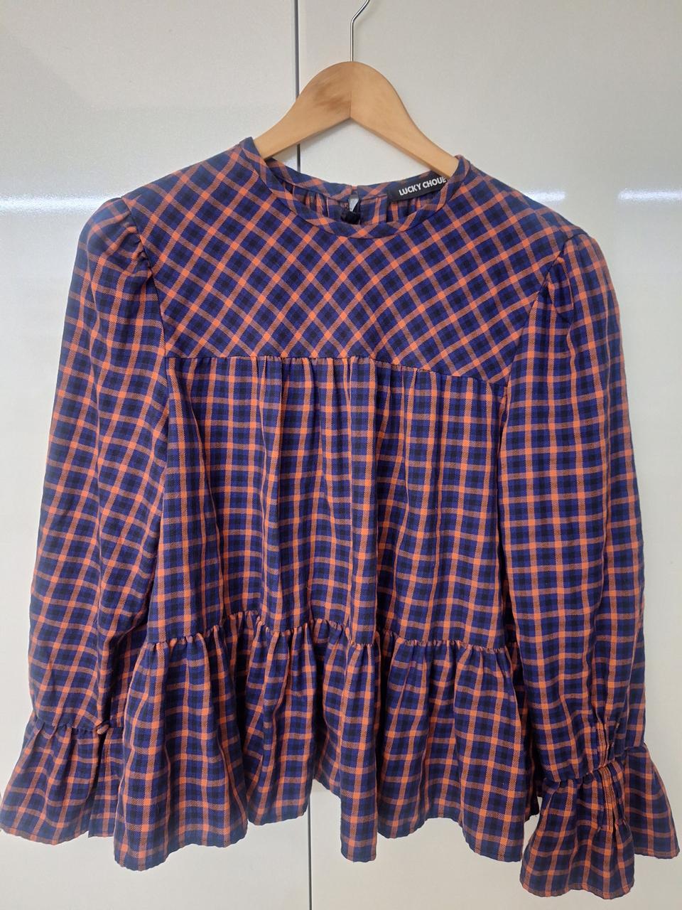 럭키슈에뜨 블라우스 36(55). 체크