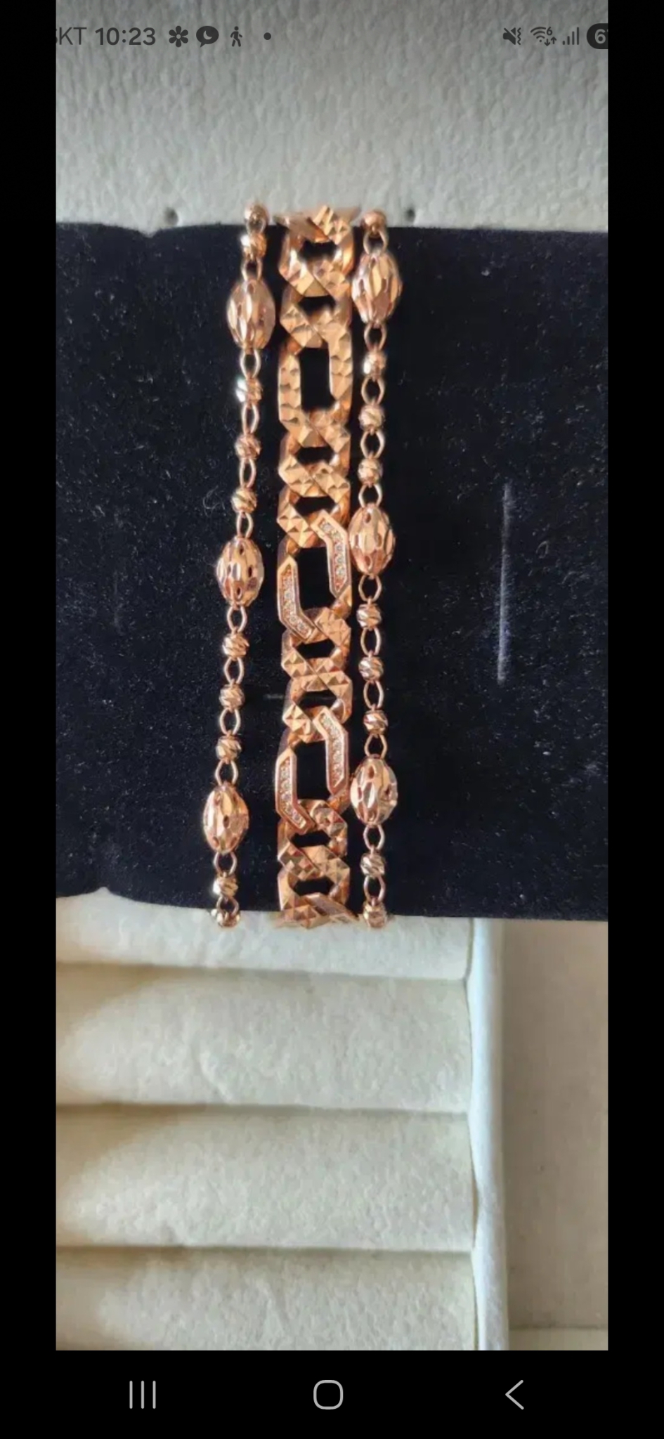 14K 로즈골드 블링블링 팔찌