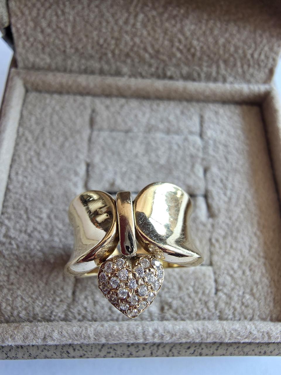 14K 하트큐빅 반지