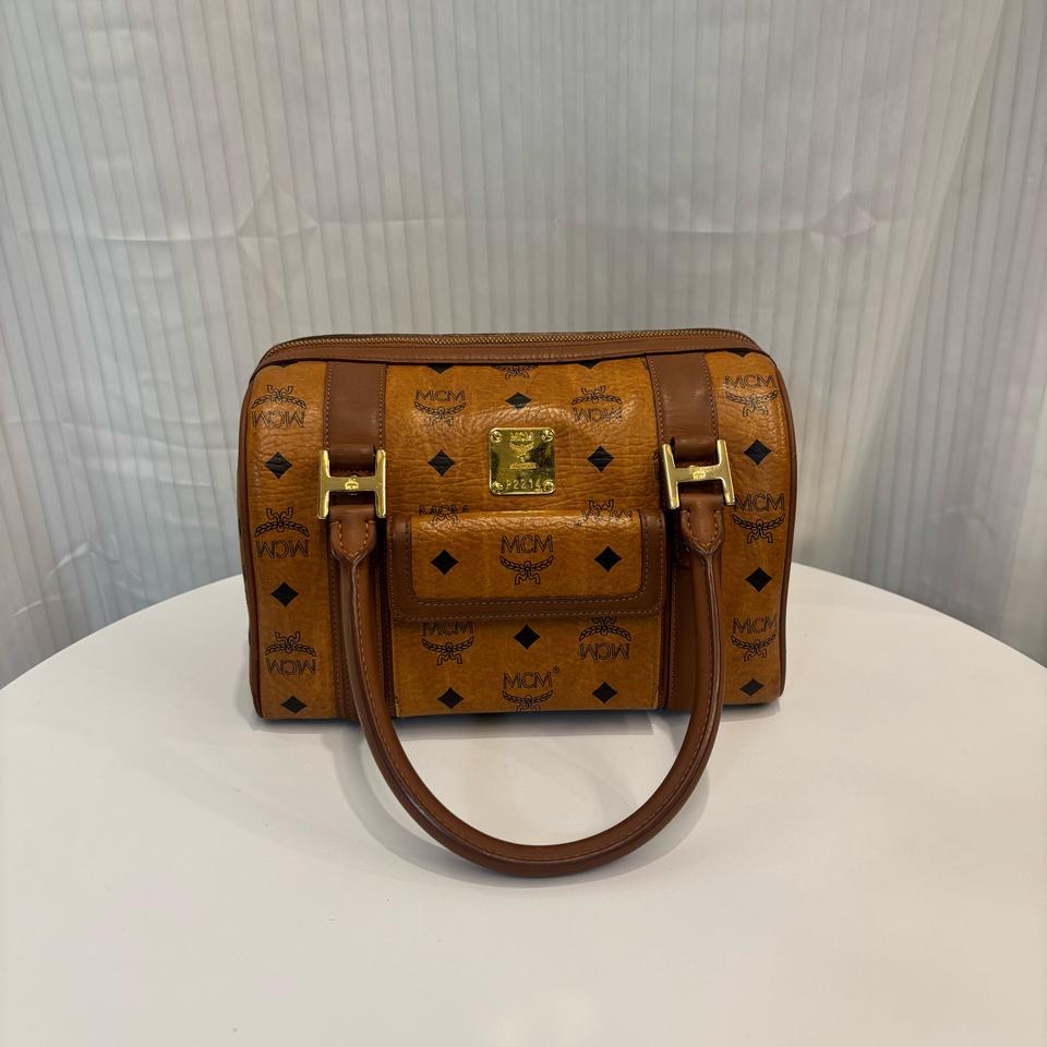 정품 MCM 황토 비세토스 토트백