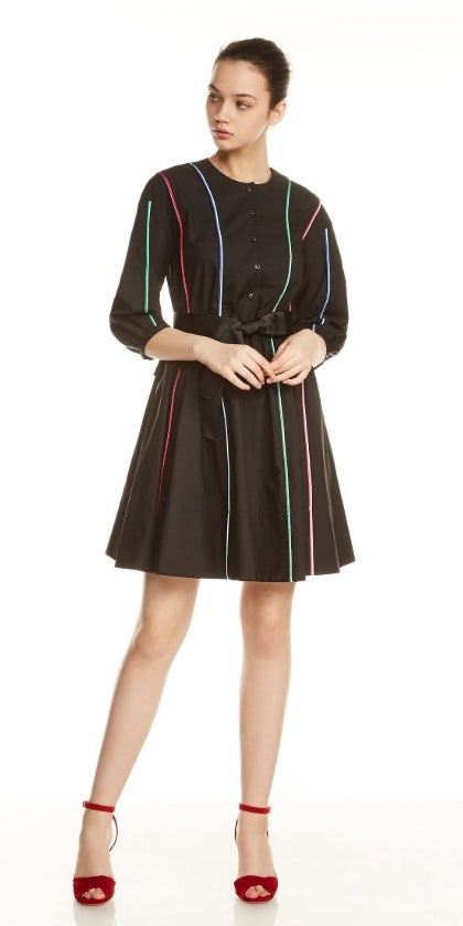 Maje 마쥬 멀티컬러 라인 벨트 원피스 1사이즈