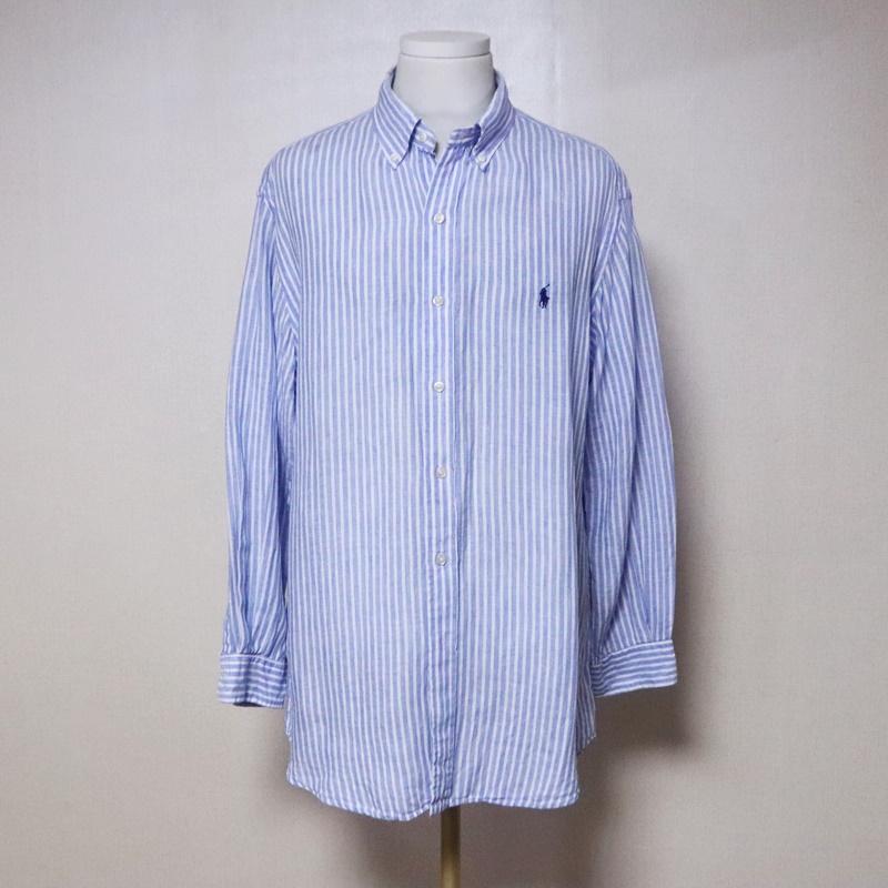폴로 남성105 린넨 스트라이프 셔츠