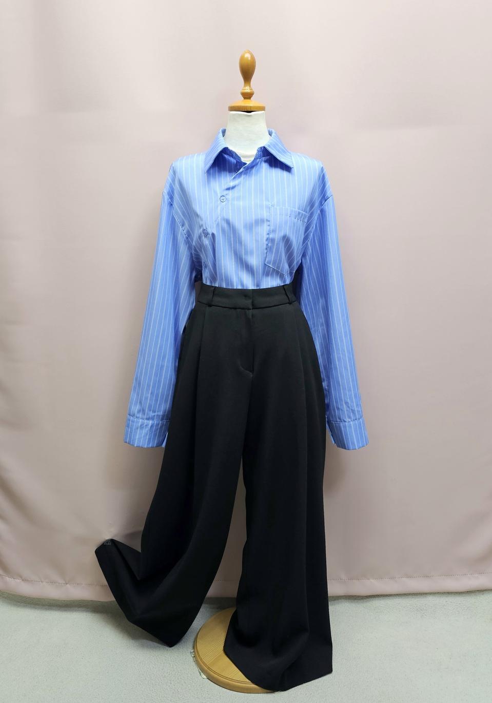 메무아 핀턱 와이드 슬랙스 팬츠