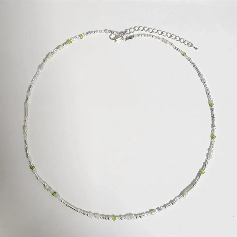 남자 그린실버 목걸이