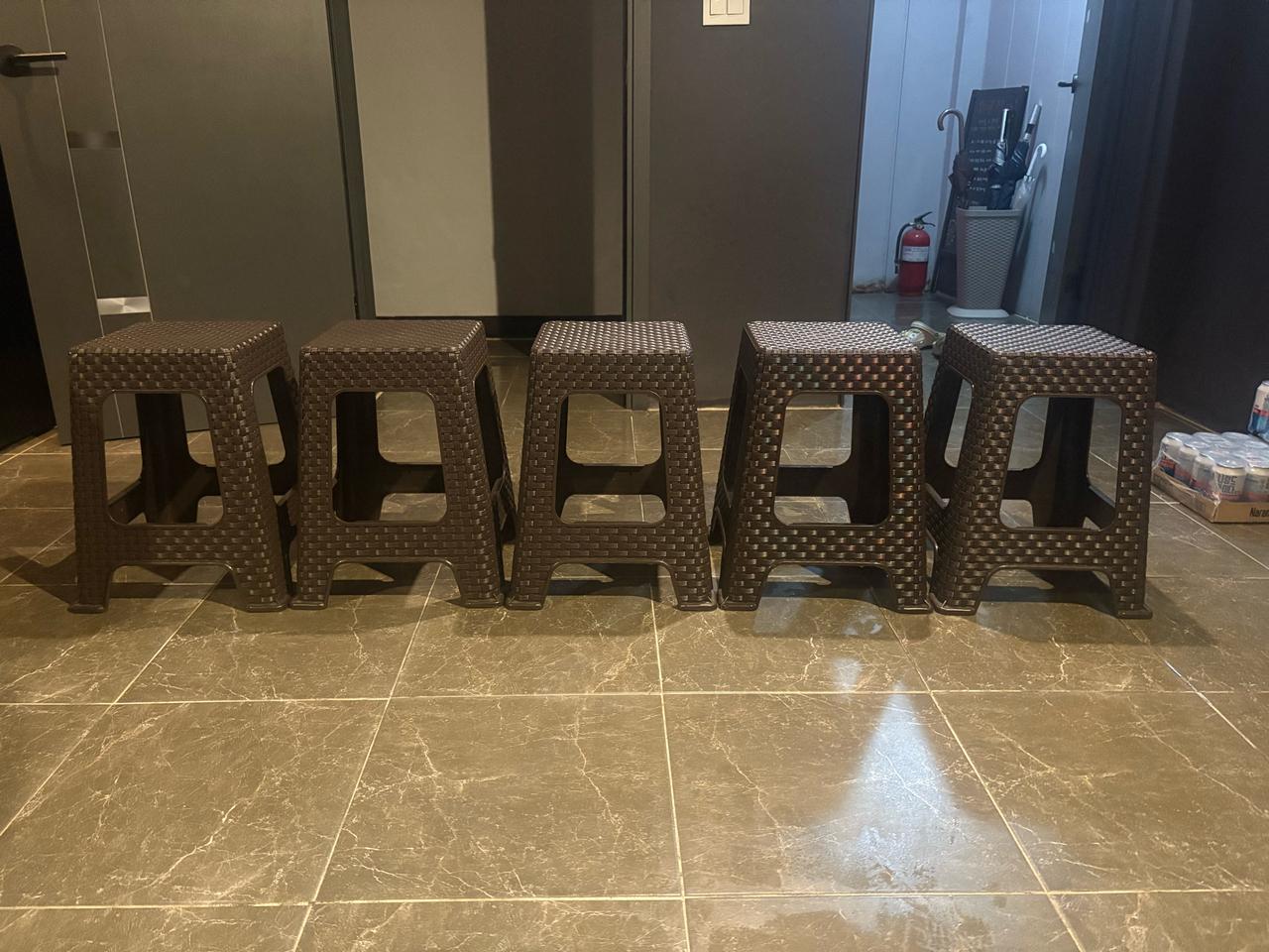 [중고/극미] 사각 간이의자 5개 (브라운)