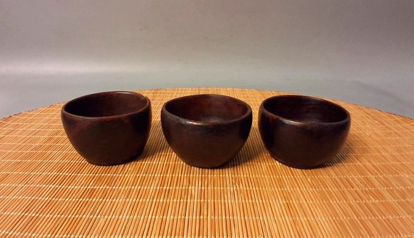 수공예 목제 잔3점