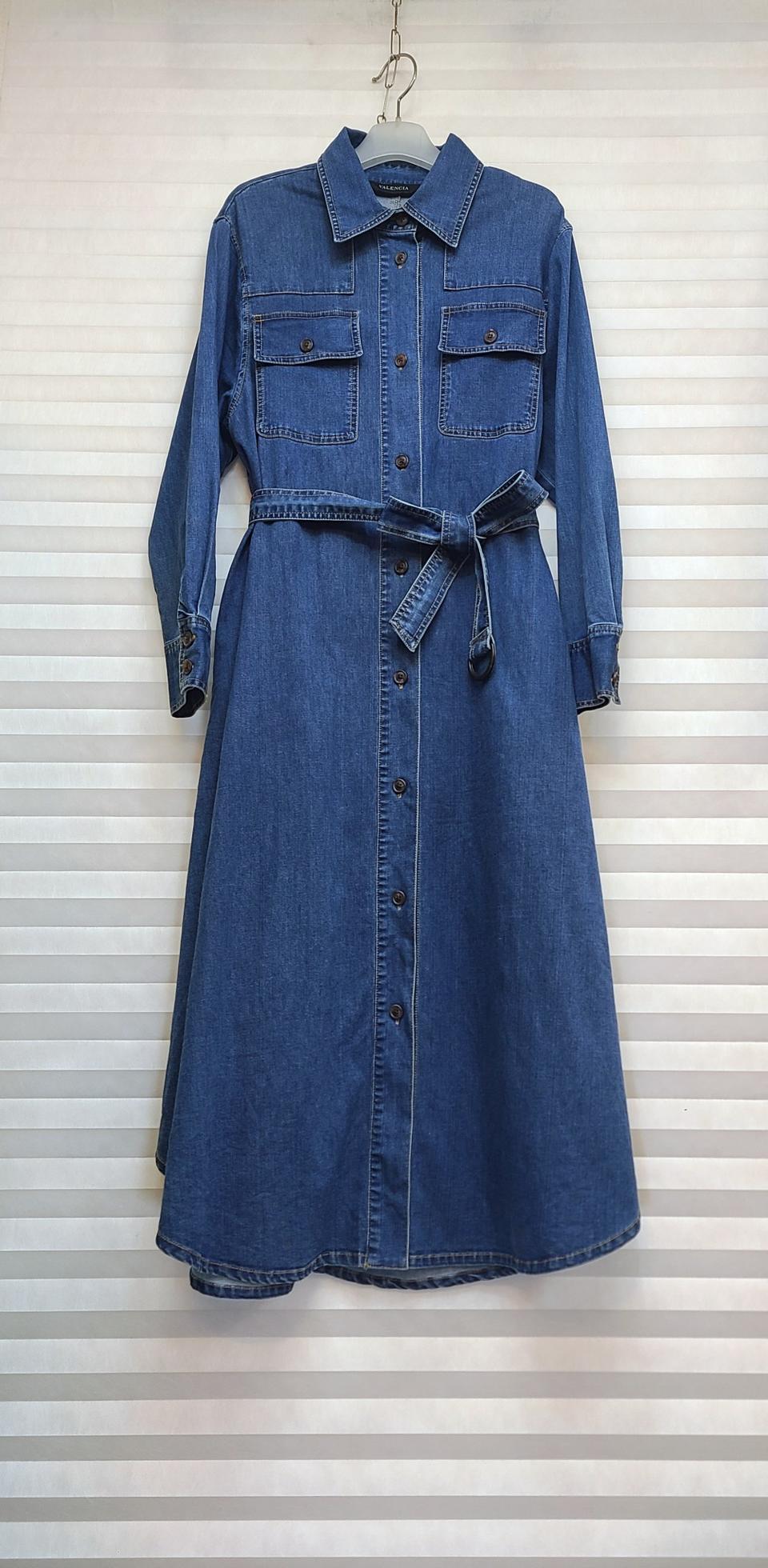 발렌시아> 데님 벨티드 롱원피스 (358천원)