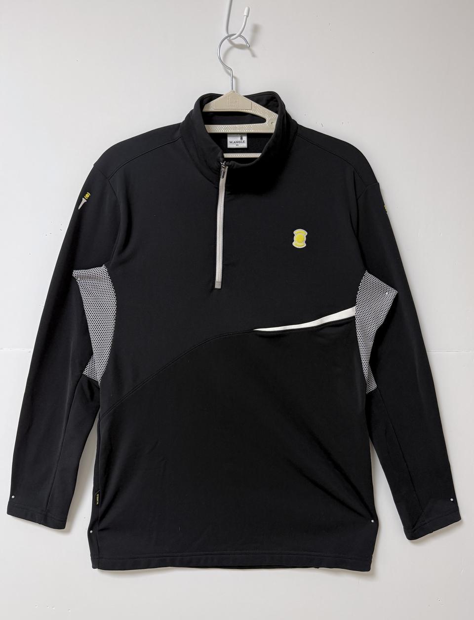 와이드앵글 W.ANGLE 골프 하프집업 티셔츠 블랙 95