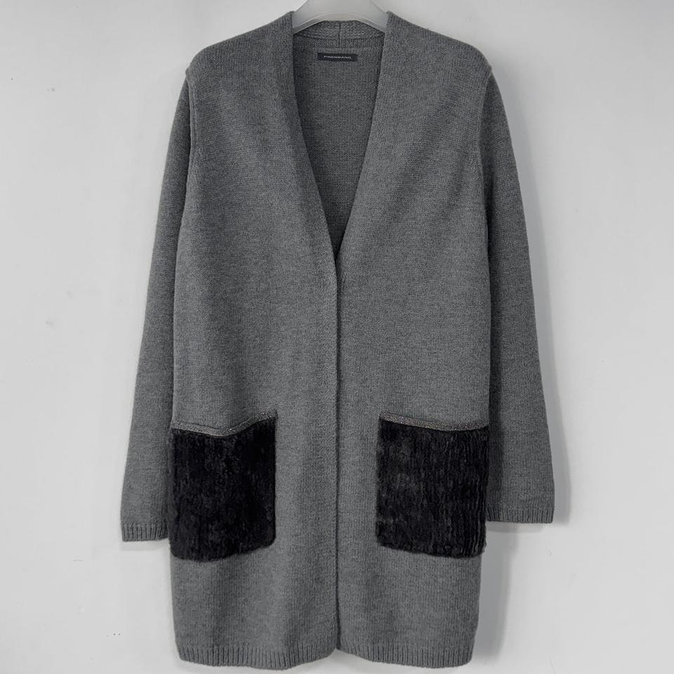 쁘렝땅 램스울 비딩 롱 가디건