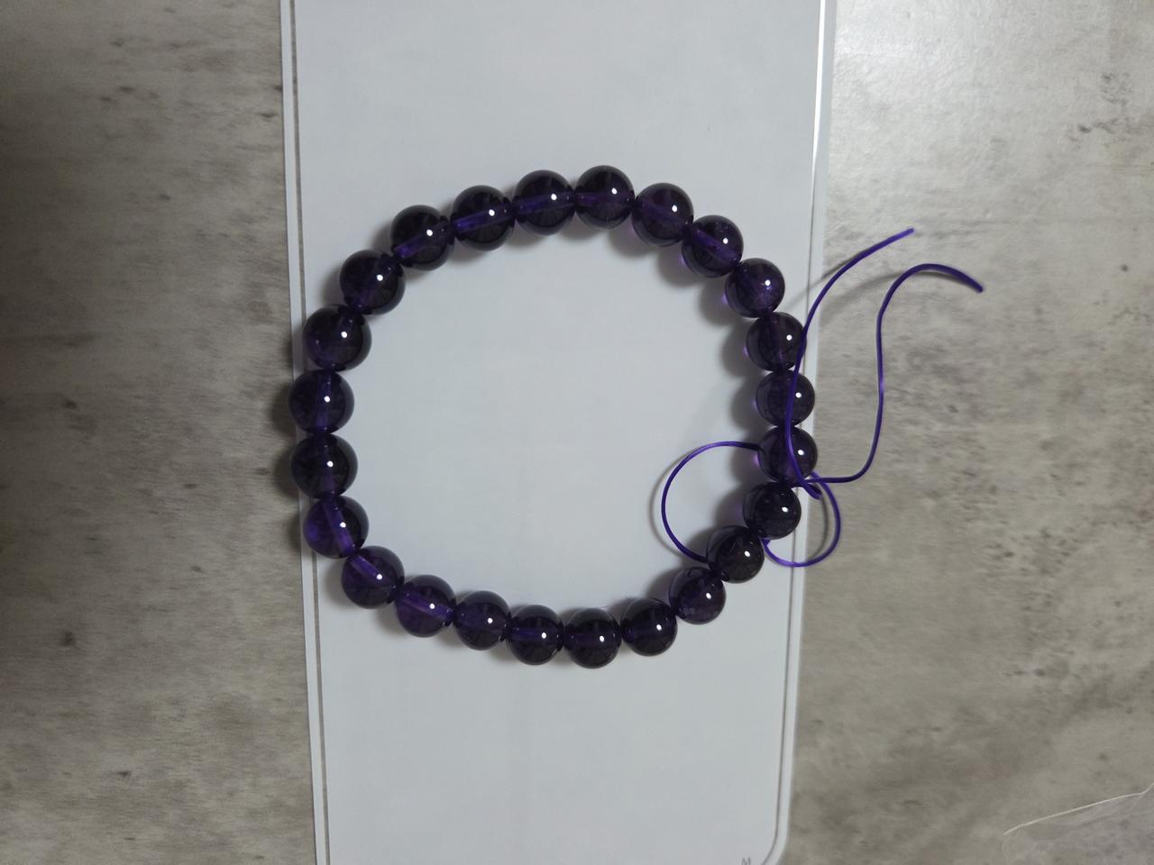 새거 . 원석 자수정 팔찌