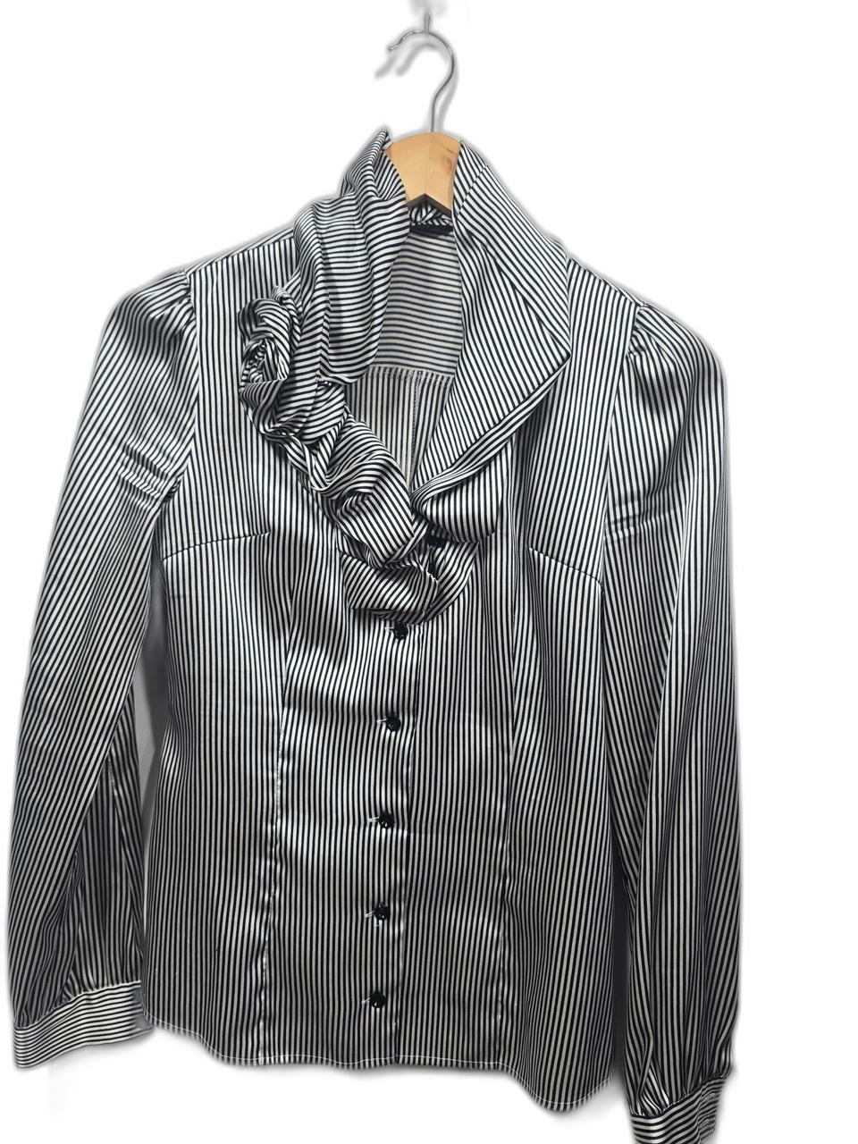 JIGOTT  스트라이프 프릴 블라우스