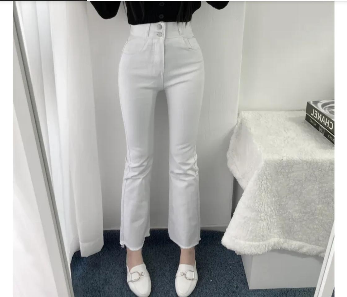 흰색 부츠컷바지 M