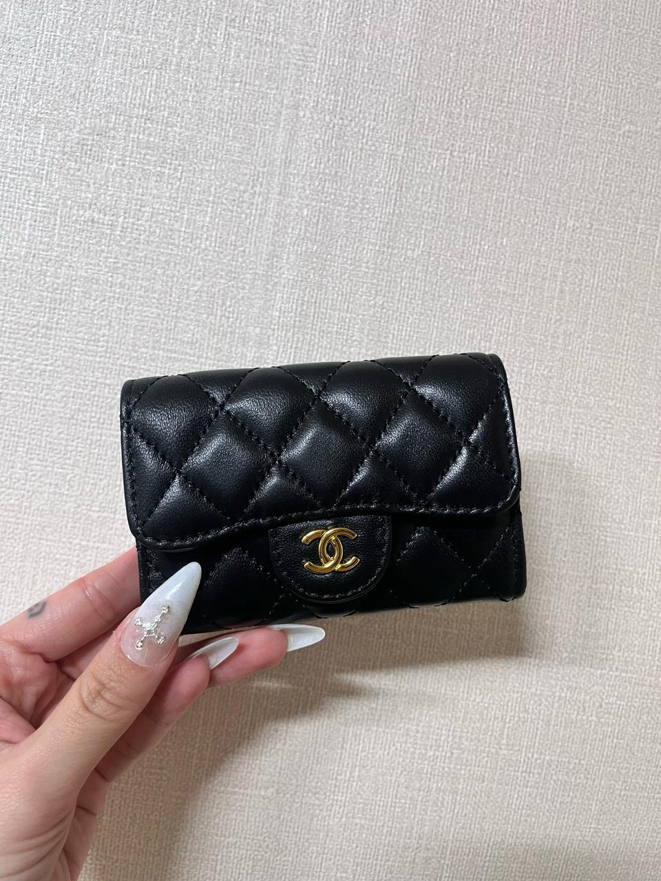샤넬 퀄린 카드지갑 금장