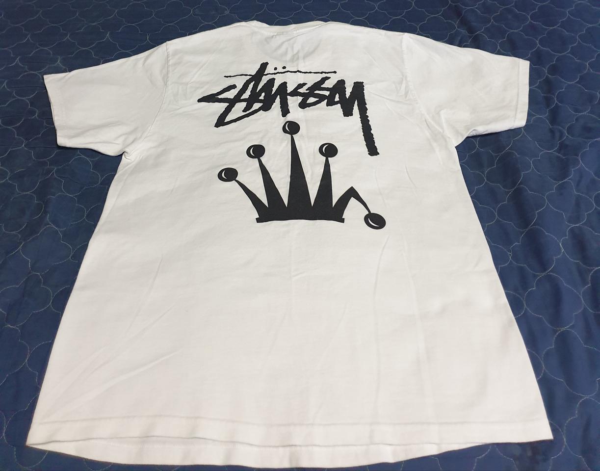 스투시 왕관 프린팅 반팔티 화이트 (L)