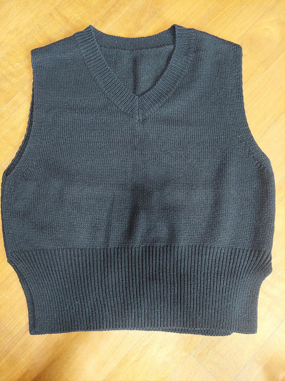 니트 조끼 블랙 여성용