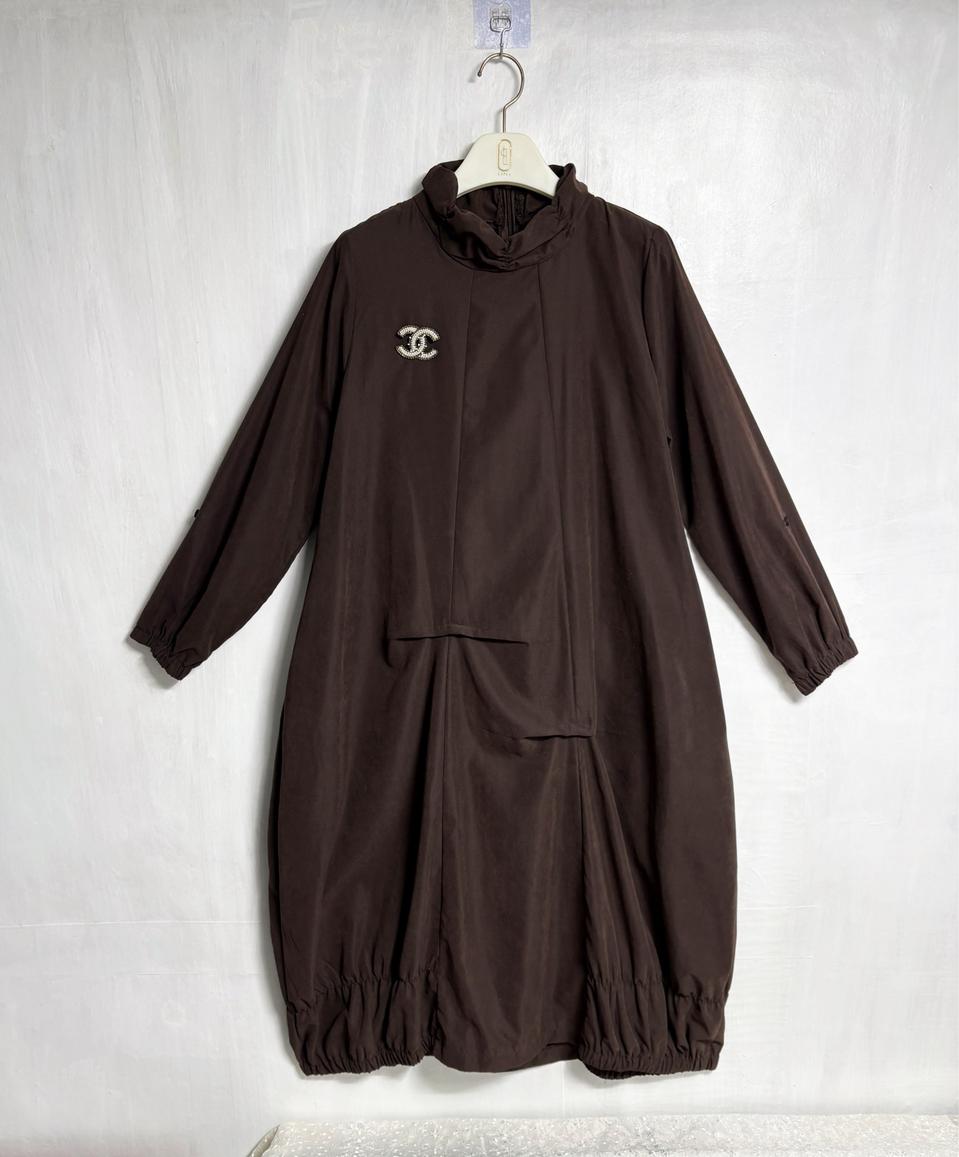 프릴넥 롱 원피스