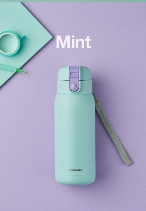 새상품)락앤락 스쿨핏 코튼캔디 원터치 텀블러 370ml