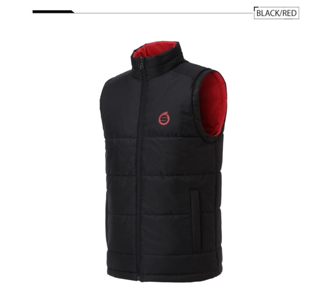 26941-PV01 선덜랜드 리버시블 양면 패딩 조끼 블랙/레드 100