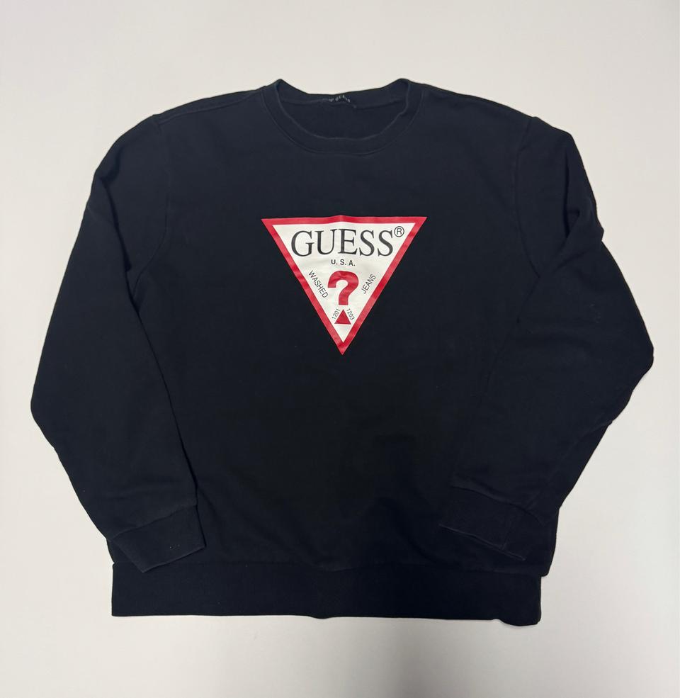 게스 Guess 빅 로고 오버핏 맨투맨 2XL 블랙