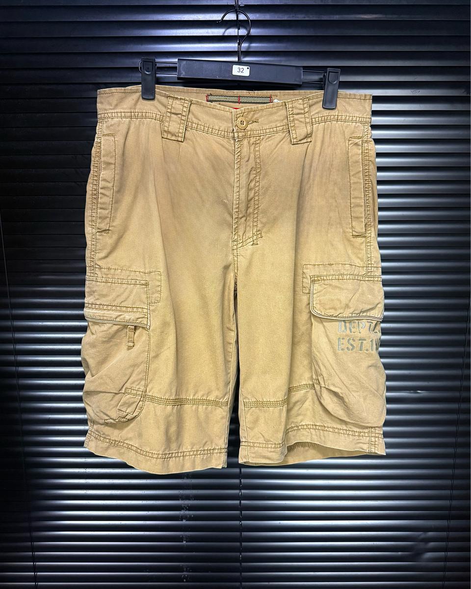 유니온베이 베이지 밀리터리 아미 입체 포켓 32 카고 워크 팬츠 반바지