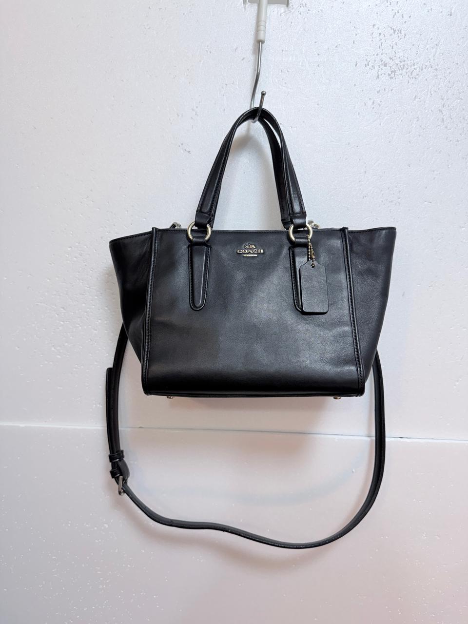 코치 블랙 가죽 토트백 숄더 크로스백